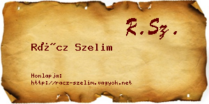 Rácz Szelim névjegykártya